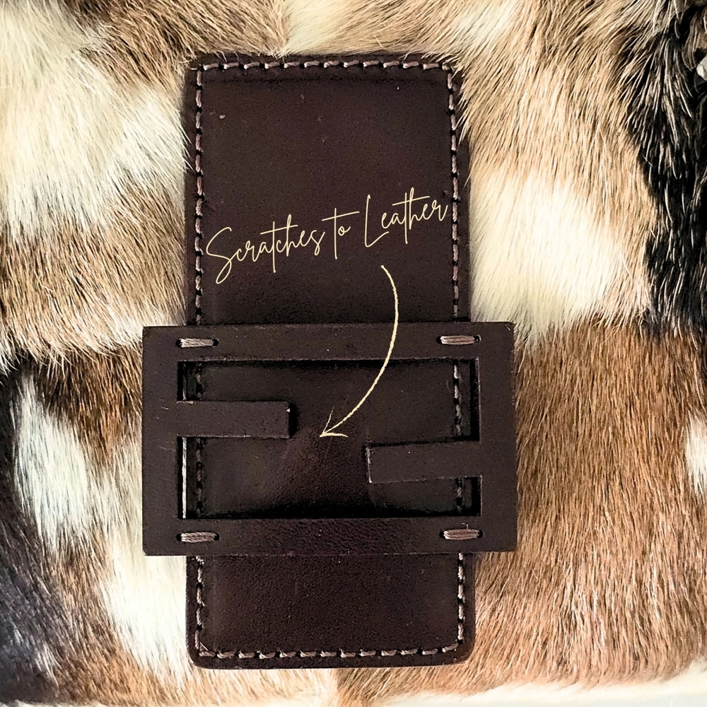 Fendi Baguette Pony-Hair Cow Print Beaded - image 3